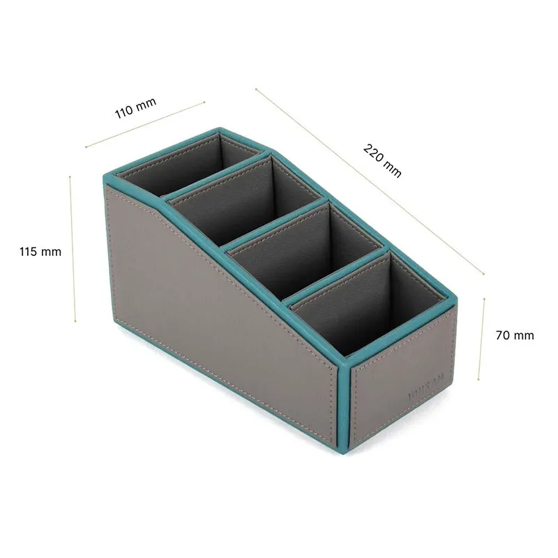 Tisca Slant Faux Leather Desk Organizer - Grey media 9