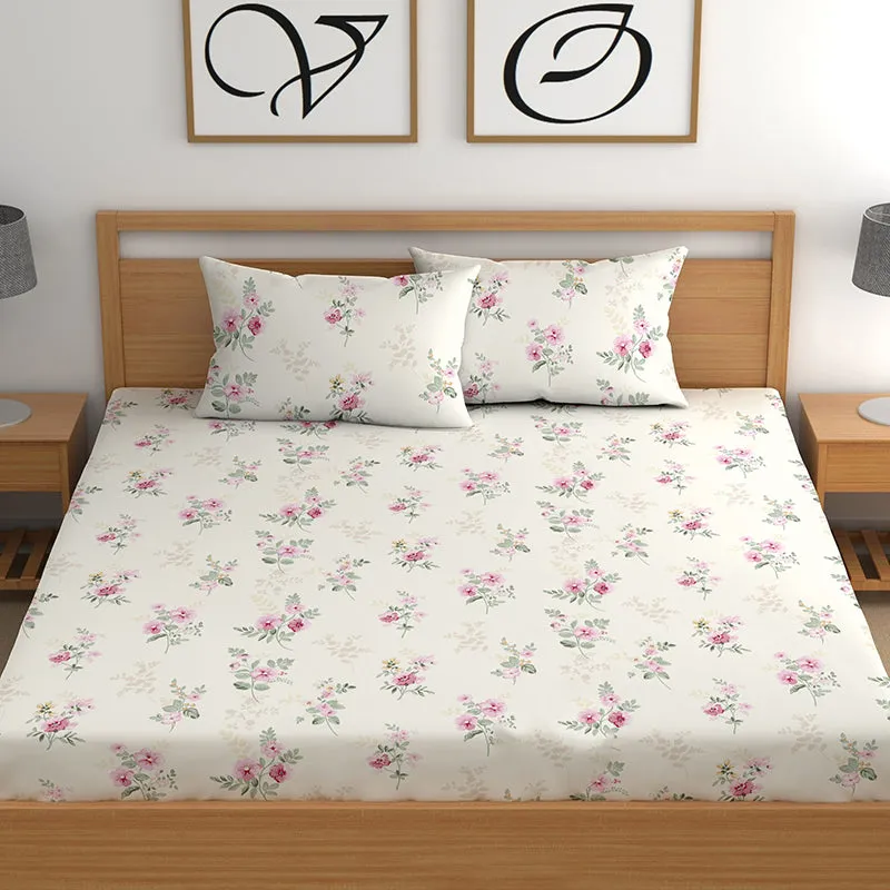 Misty Flora II Microfiber Bedsheet (Grey) - 150 GSM media 5