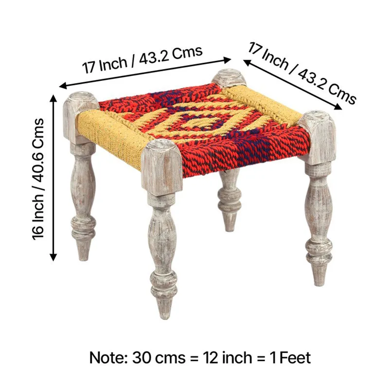 Cavon Sheesham Wooden Bench with Stools (Multicolor) - Three Piece Set media 12