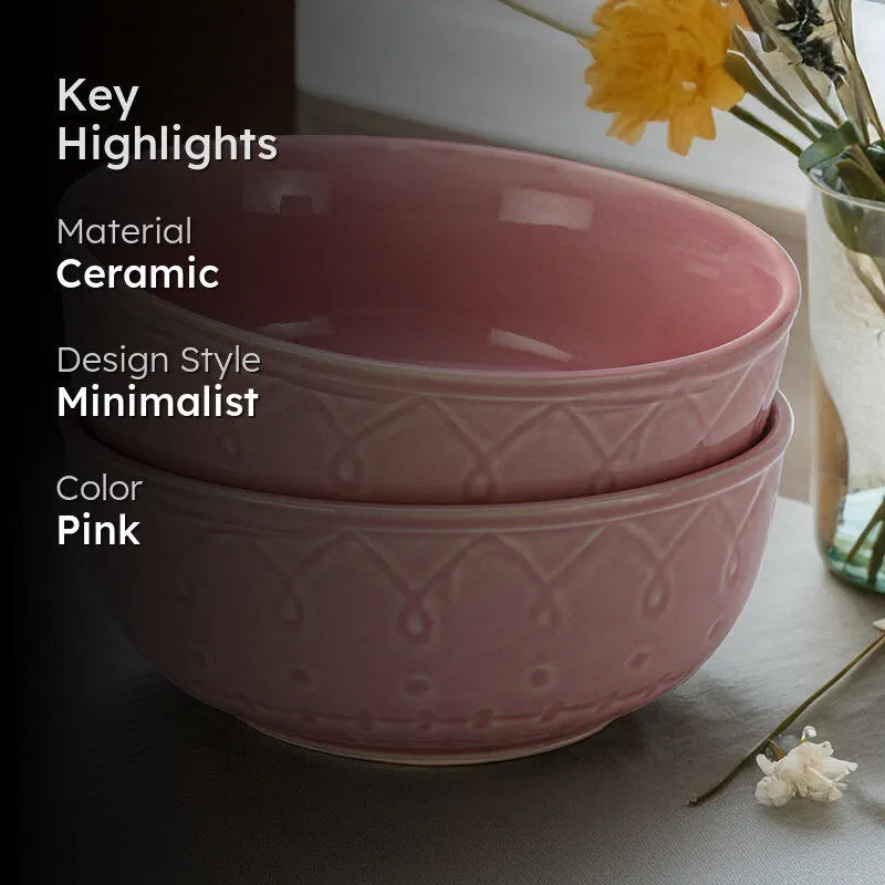Eden Arc Serving Bowl (Pink/1000 mL) - Set Of Two media 2