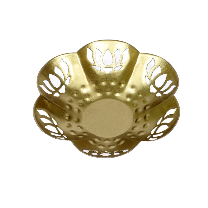Gold Lotus Tealight Candle Holder - Set Of Three media 3