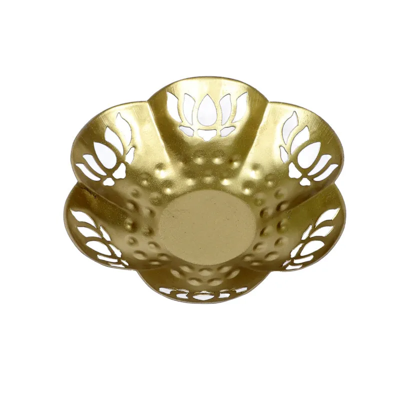 Gold Lotus Tealight Candle Holder - Set Of Three media 3