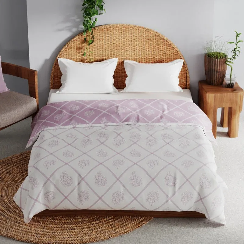 Pryven Cotton Dohar - Pink,White media 3