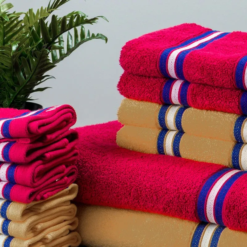 Nautica Dove Down Cotton Towel Set (Red & Beige) - Fourteen Piece Set media 3