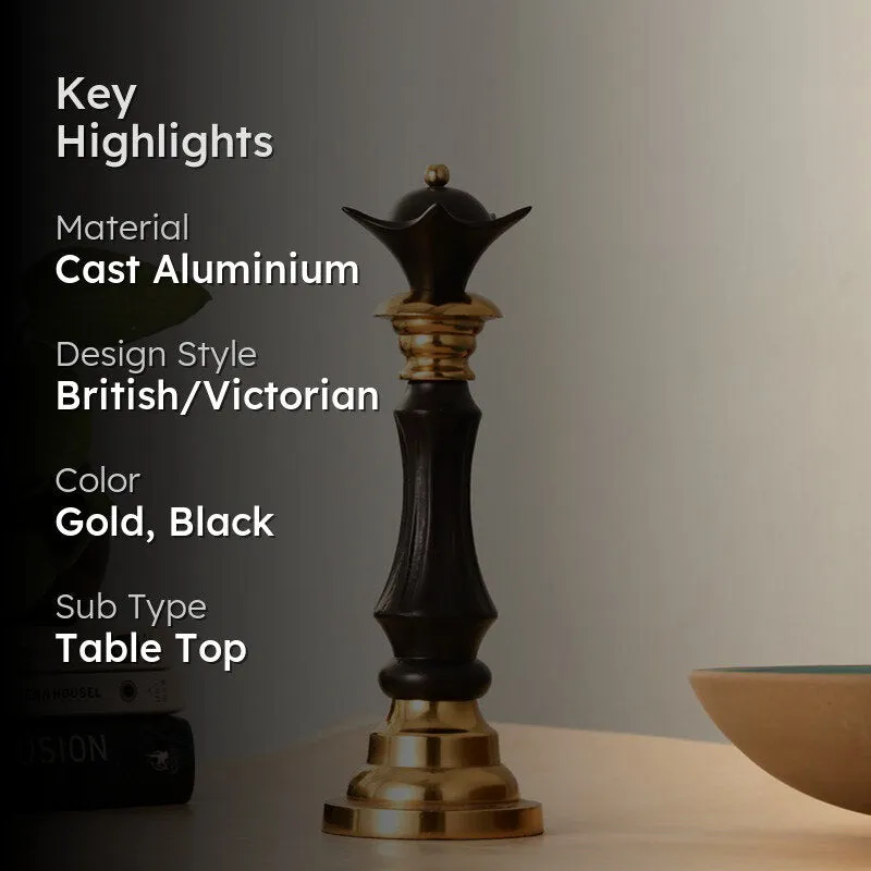 Elegant  Queen Chess Piece - Gold,Black media 2