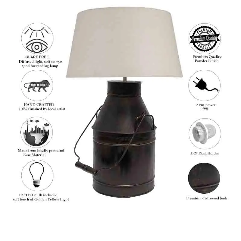Milkman Fabric Table Lamp - Grey,Black media 6