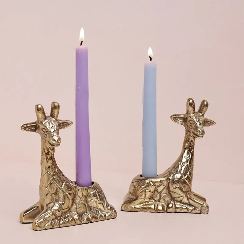 Longneck Glow Brass Candle Holder - Set Of Two media 3