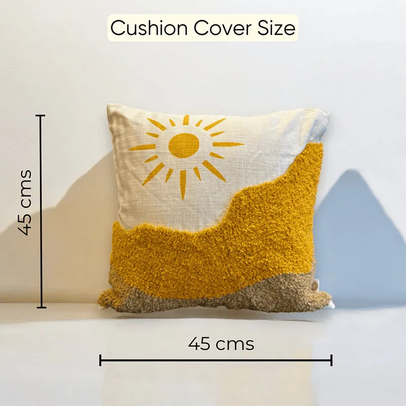 Midnight Sun Tufted Cushion Cover - Yellow & White media 5