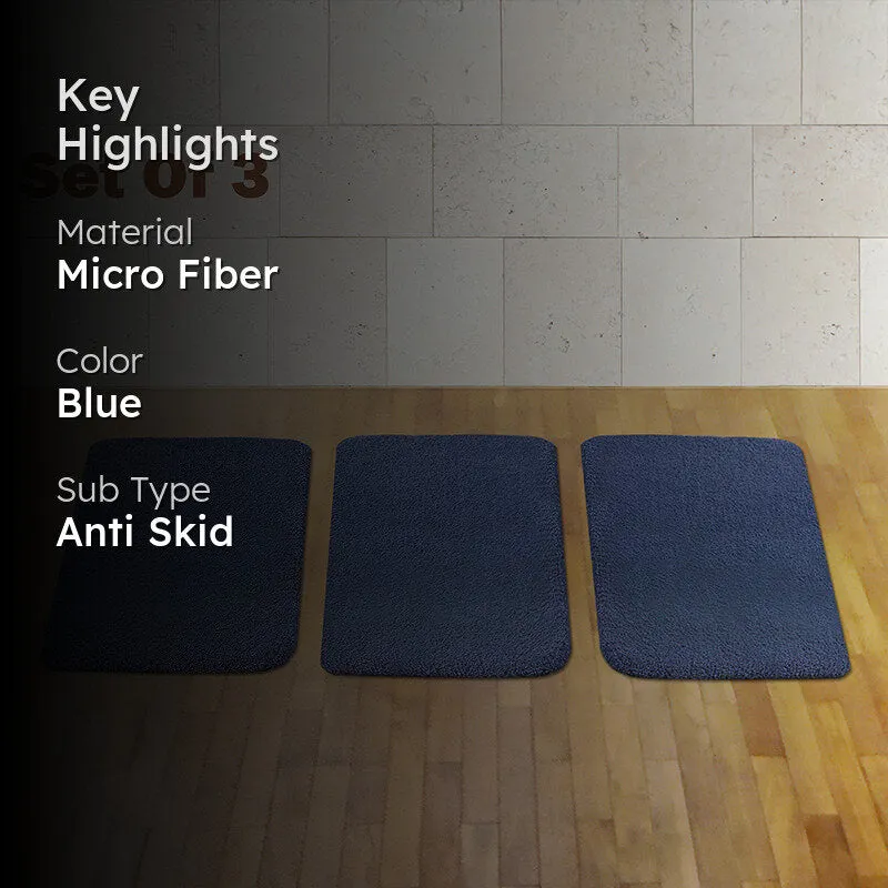 Lois Anti Skid Bath Mat (Blue) - Set Of Three media 2