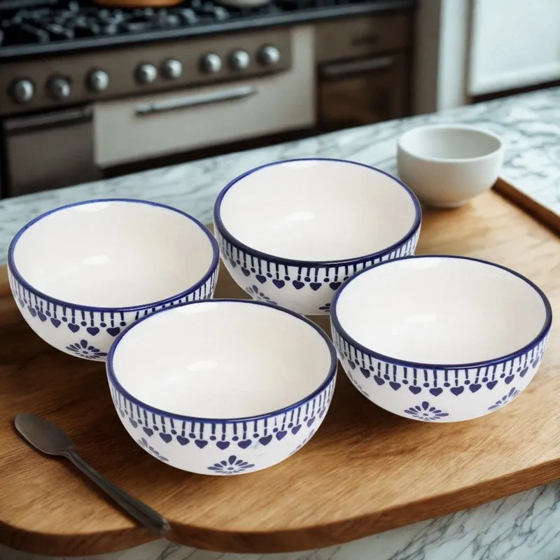 ServeEase Ceramic Snack Bowls (Grey,White, 200 mL Each) - Set Of Four media 3