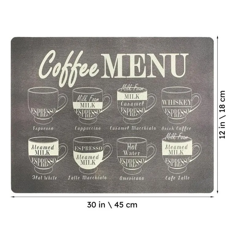 Coffee Menu Grey Rectangle Rubber Table Mats - Set Of Two media 6