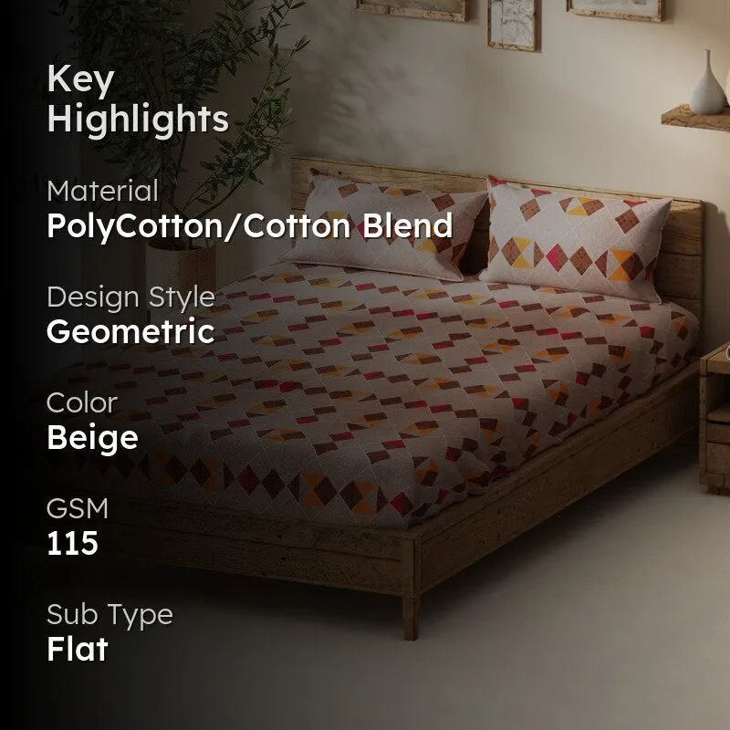 Korin Bedsheet (Beige) - 115 GSM media 2
