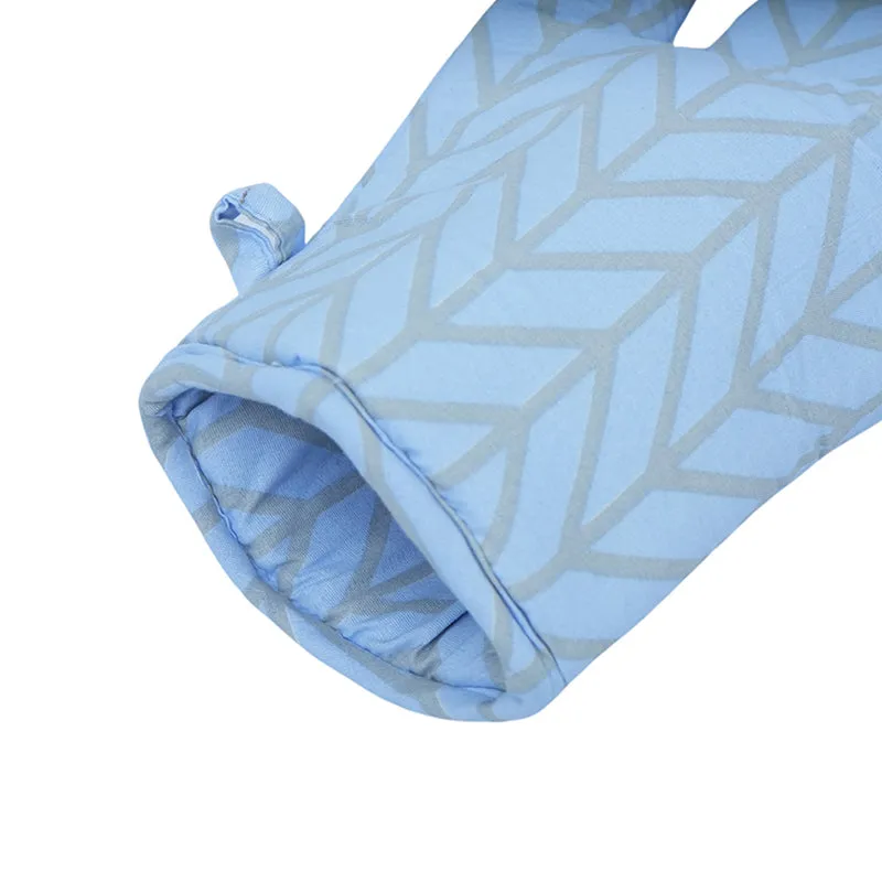 Swayam Chevron Row Kitchen Gloves (Blue) - Set Of Two media 4