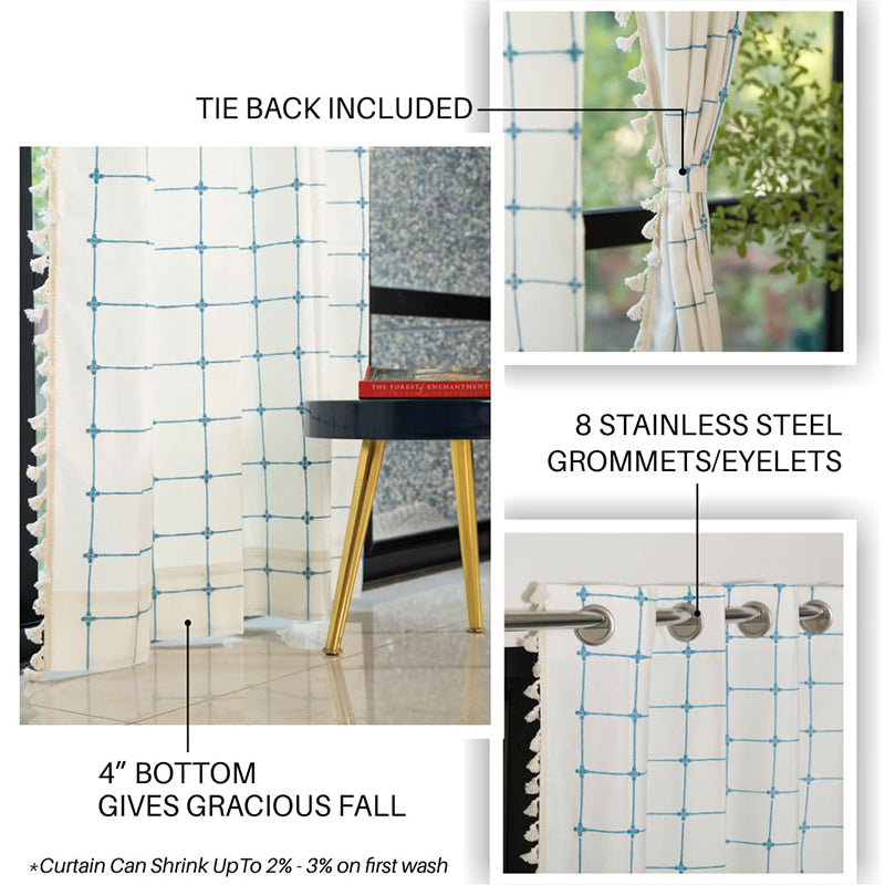 Urban Space Kanya Grid Curtain - White media 5