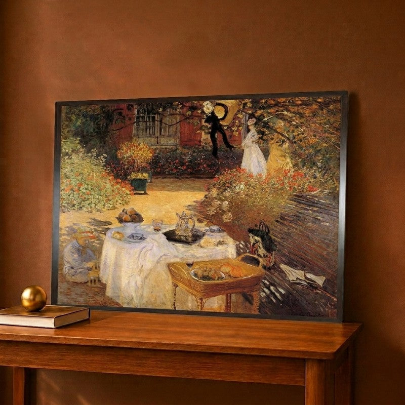 Monet Luncheon Canvas Wall Painting - 16 x 12 Inches