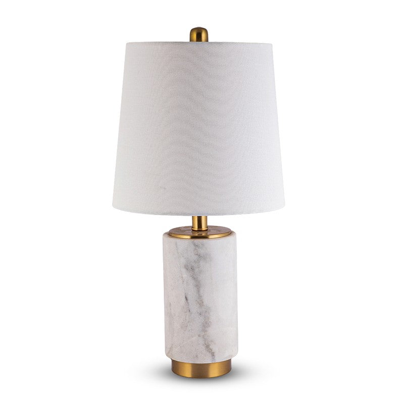 AarviDecor Upton Classic Fabric Table Lamp - White,Gold media 5