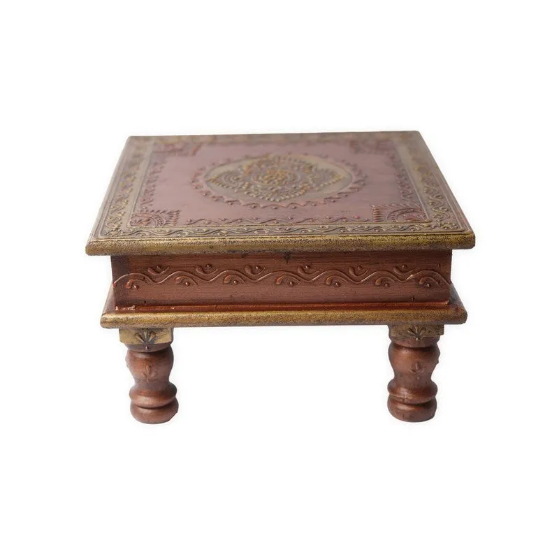 Zyvra I Folk Charm Mango Wood & MDF Stool - 12 inch media 3