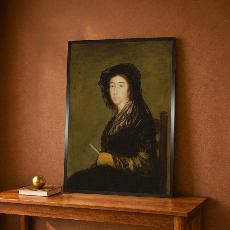 Portrait of Dona Amalia Bonells De Costa, C.1805 Canvas Wall Painting - 9 x 12 Inches