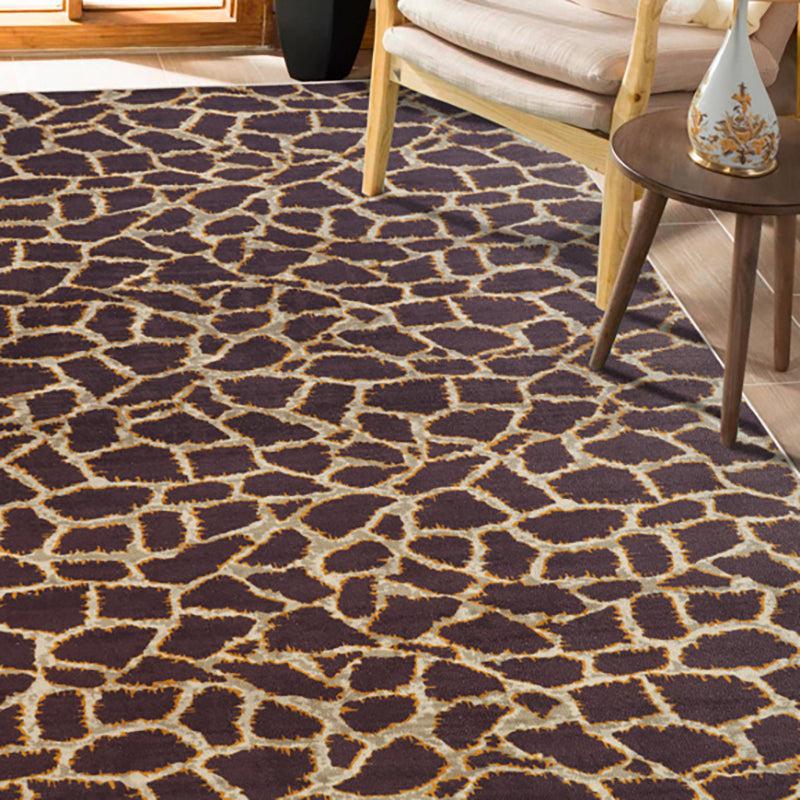 Ailin Abstract Polyester Anti-Skid Carpet - Maroon media 3