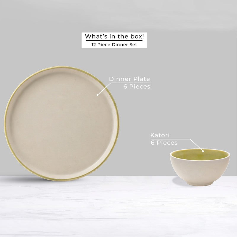 Aarunya Ceramic Grace Dinner Set - Twelve Piece Set media 3