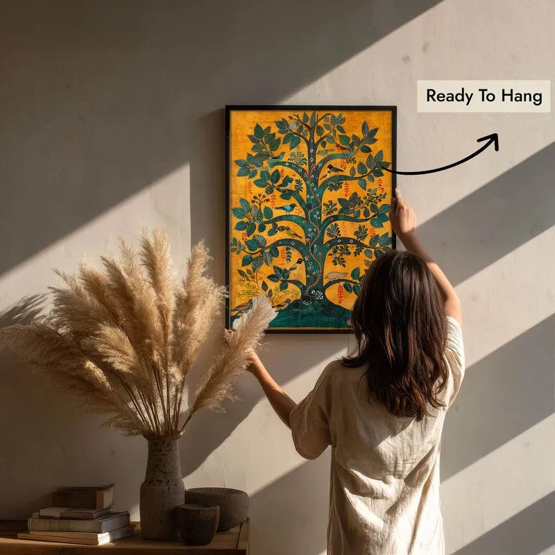 Tree of Life Canvas Wall Painting With Black Frame media 10