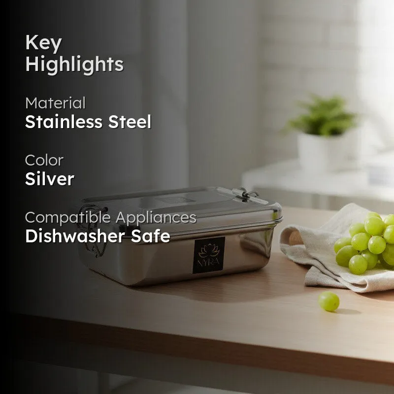 Krish Bliss Square Stainless Steel Tiffin & Lunch Box - 260 mL media 2