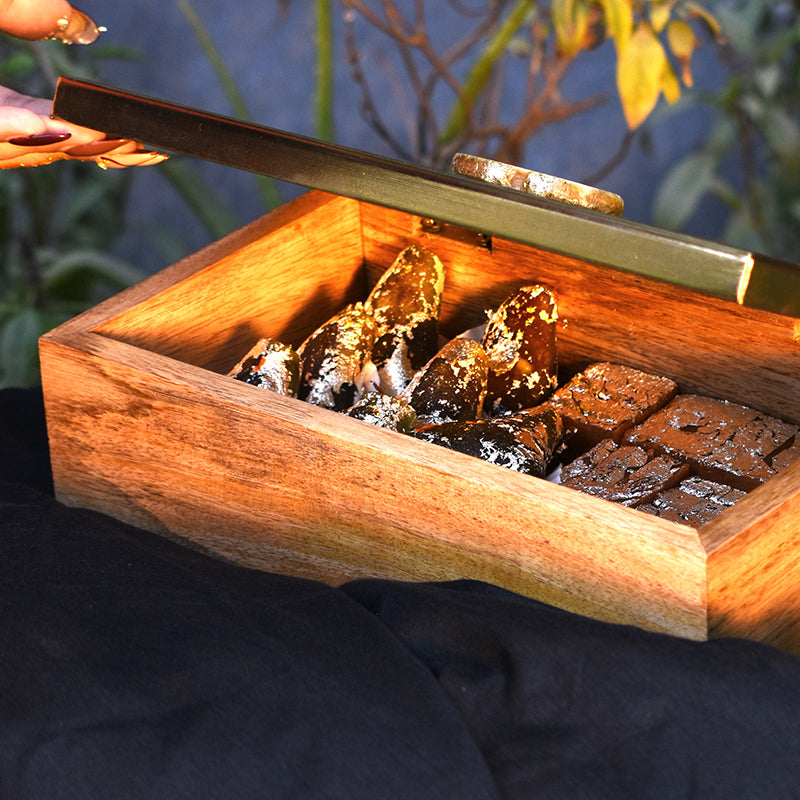 Stove Chest Wood & Agate Storage Box - White media 9