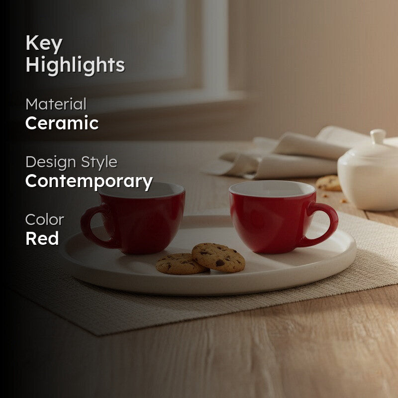 Mystic Ceramic Tea Cup (80 mL Each) - Set Of Two media 2