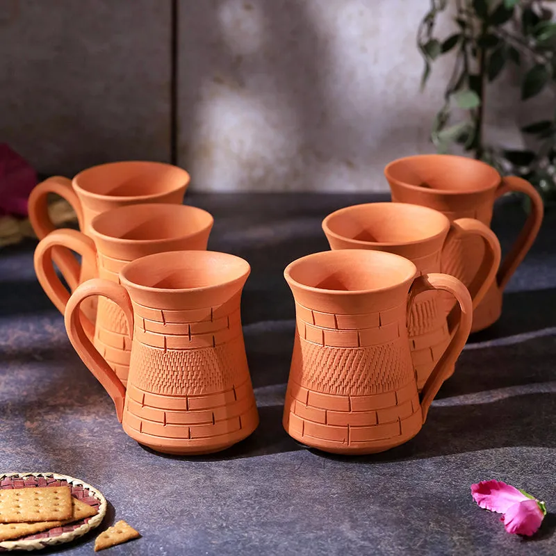 Smrithika Terracotta Coffee Mug (400 mL Each) - Set of Six media 1