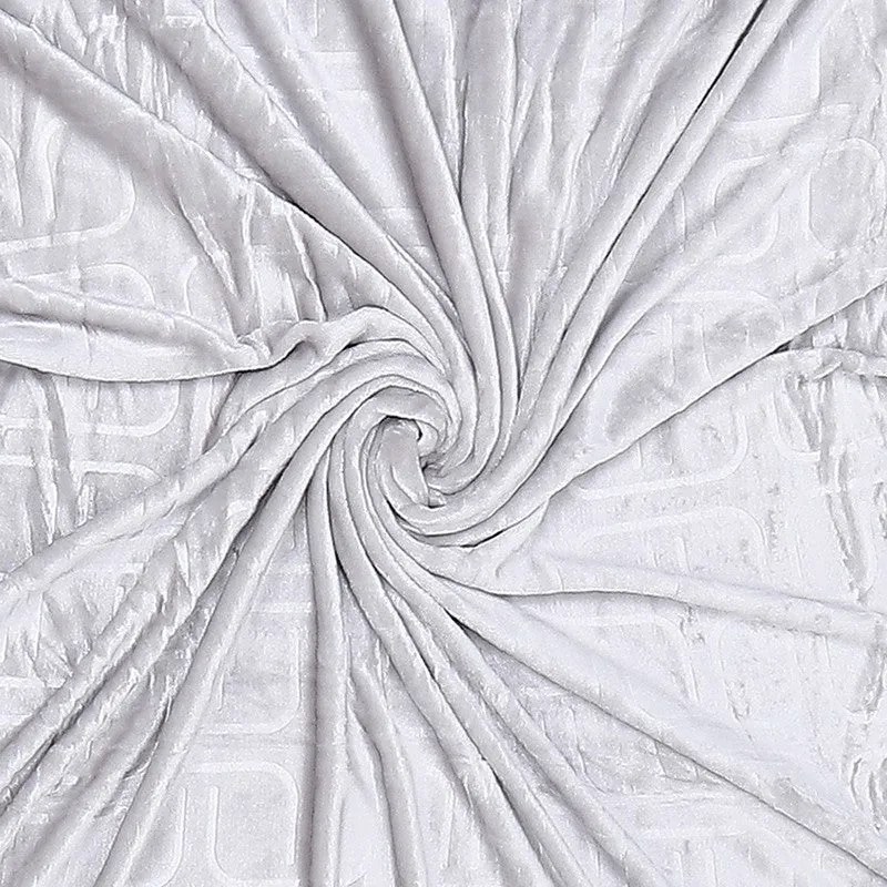 Monte Carlo Warmora Geometric Print Polyester Blanket (Light Grey) - 210 GSM media 6