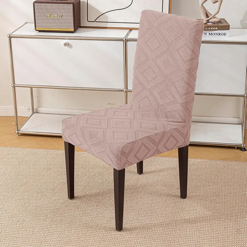 Diamante Jacquard Chair Cover (Soft Pink) - Set Of Four media 3