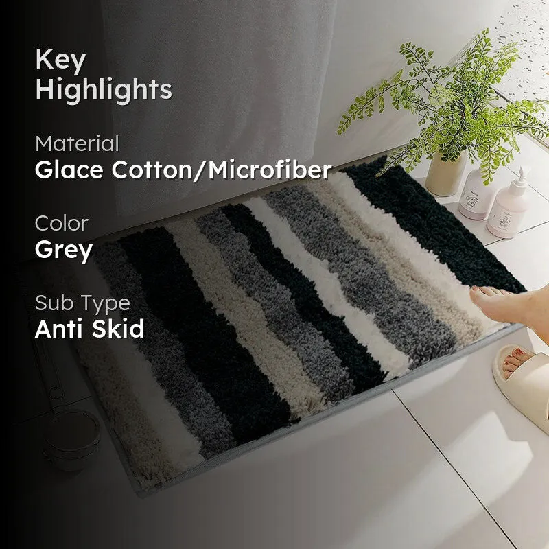 Luxe Stripes Bath Mat - Grey media 2