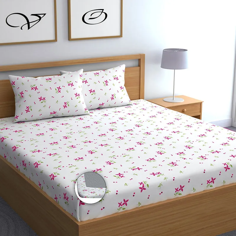 Nellie Fitted Microfiber Microfiber Bedsheet (Pink) - 150 GSM media 3