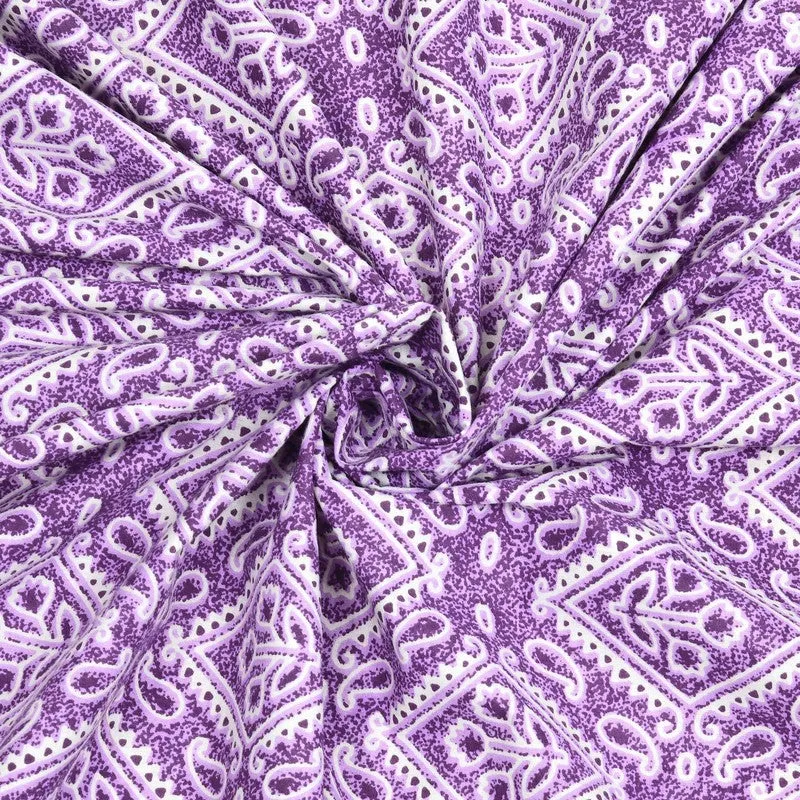 Geoo Cotton Bedsheet (Purple) - 240 TC media 5