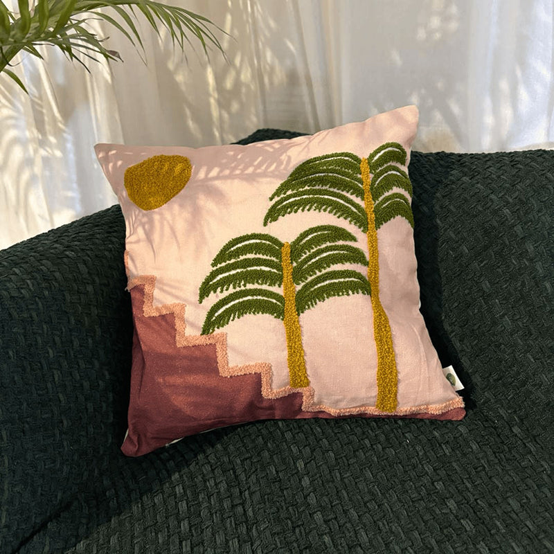Tropikal Palms Cotton Cushion Cover
