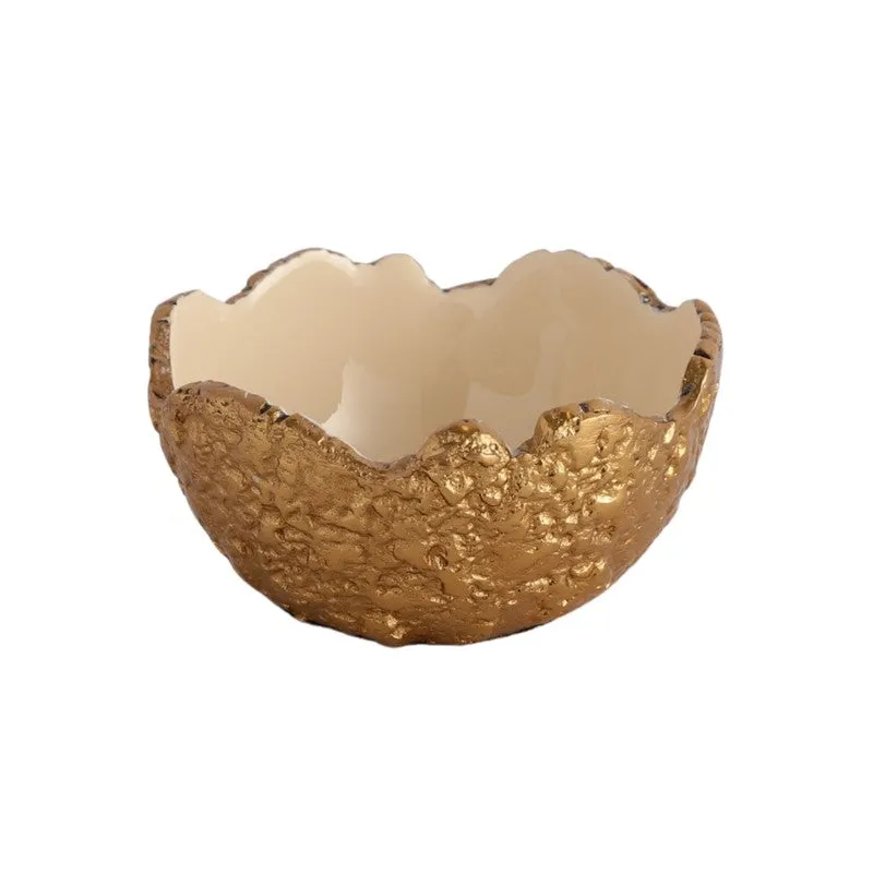Elegant Trio (Gold) Snack Bowl with Tray - Four Piece Set media 5