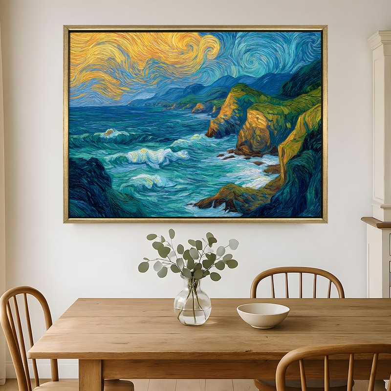 Mystic Bay Canvas Wall Painting With Frame