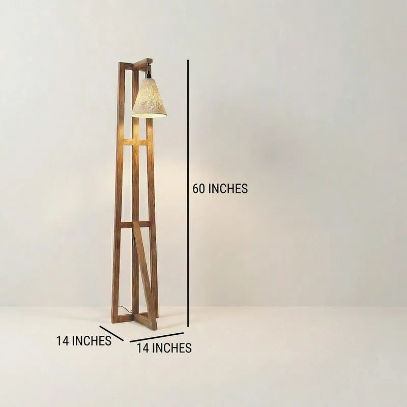 GentleGlow Wooden Floor Lamp - Brown media 10