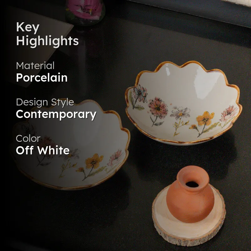 Wavy Blossom Serving Bowl(600 mL) - Set Of Two media 2