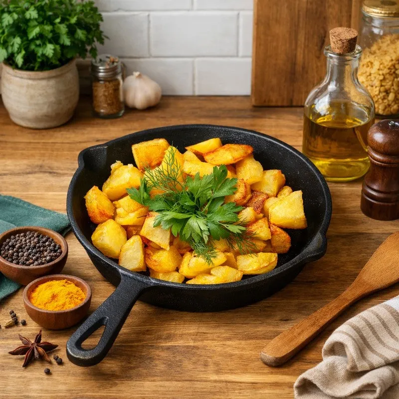 Solara Brewora Cast Iron Frying Pan with Handle - 1100 mL/8 inch media 1