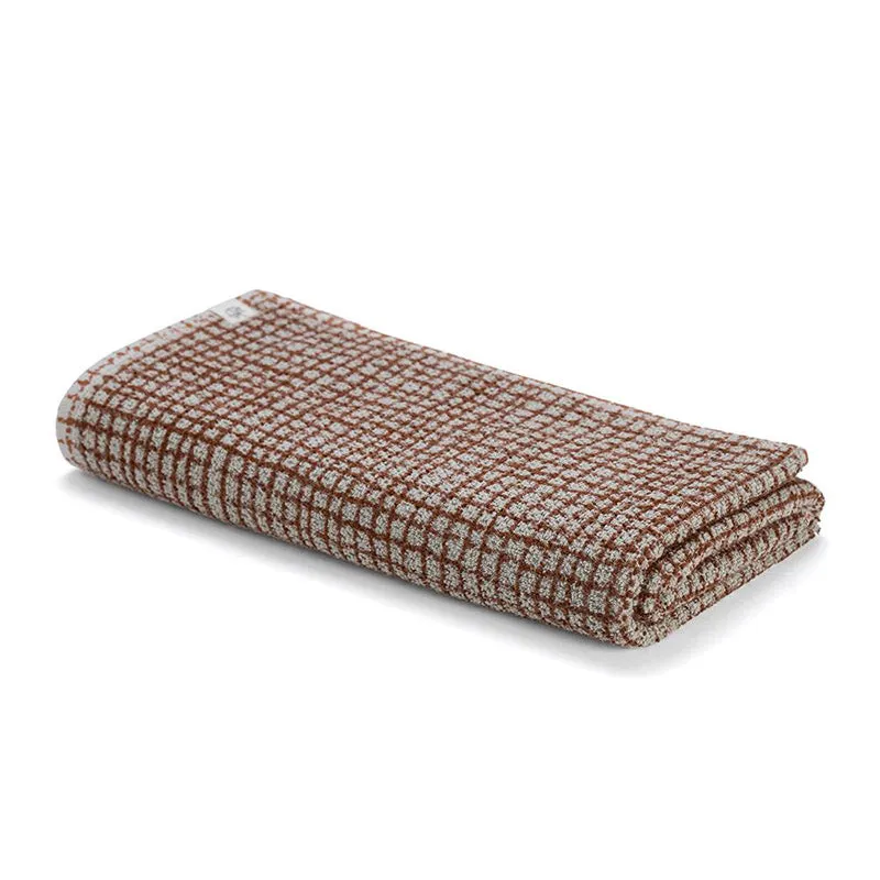 Madras Terry Cotton Bath Towel - Brown media 4