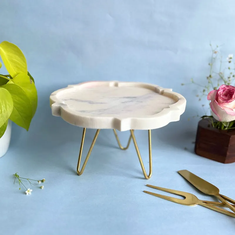 Norris Flora Handcrafted Marble Cake Stand media 4