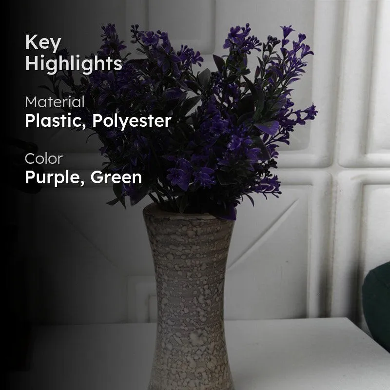 Faux Purple Lavender Leaf Bunch - Set Of Two media 2