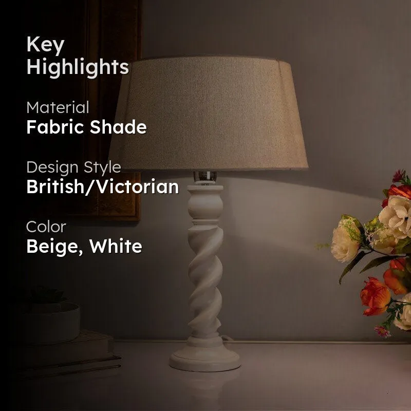 Serenity Shade Fabric Table Lamp - Beige,White media 2