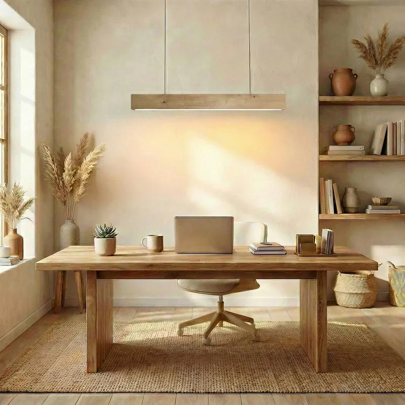 LinearGlow Wooden Ceiling Lamp - Brown media 3