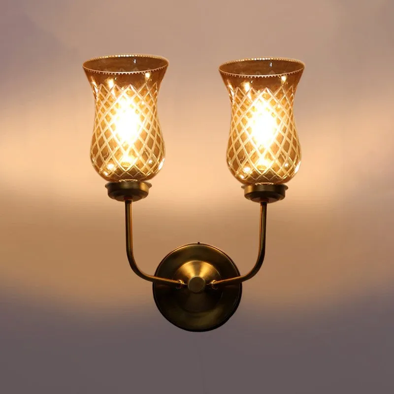 Honey Glow Twin Amber Glass Wall Lamp media 7