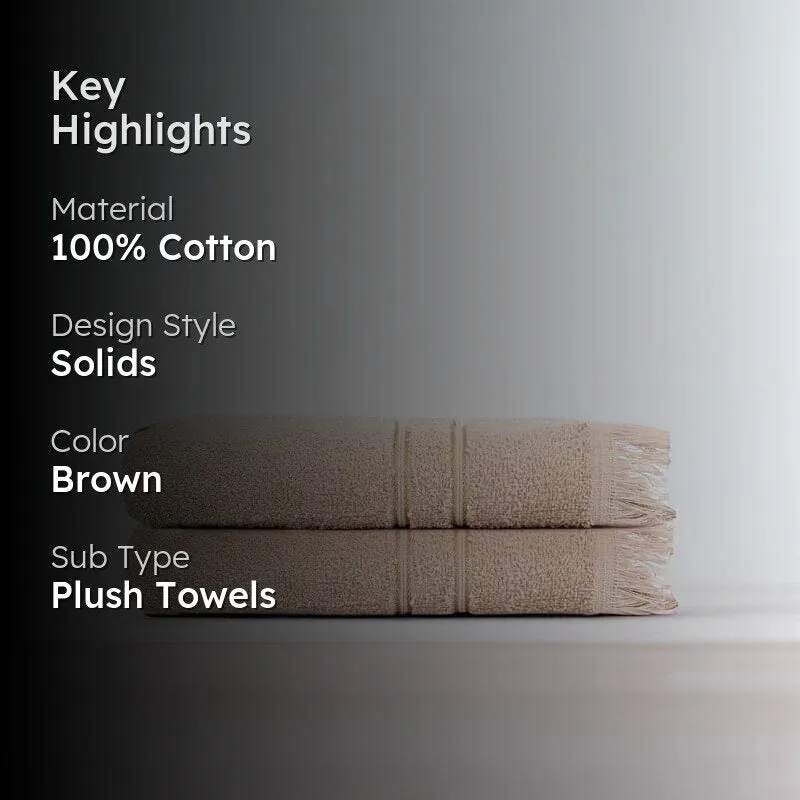 Micro Cotton LuxeDry Soothe Color Hand Towel (Brown) - Set Of Two media 2
