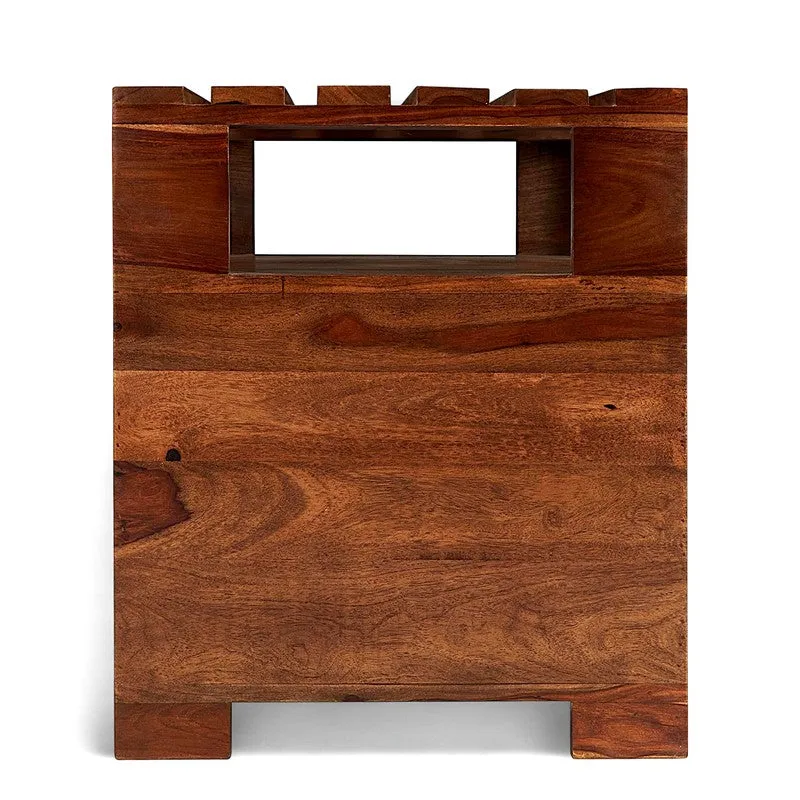 Wverix Sheesham Wooden Side & Bedside Table - Brown media 7