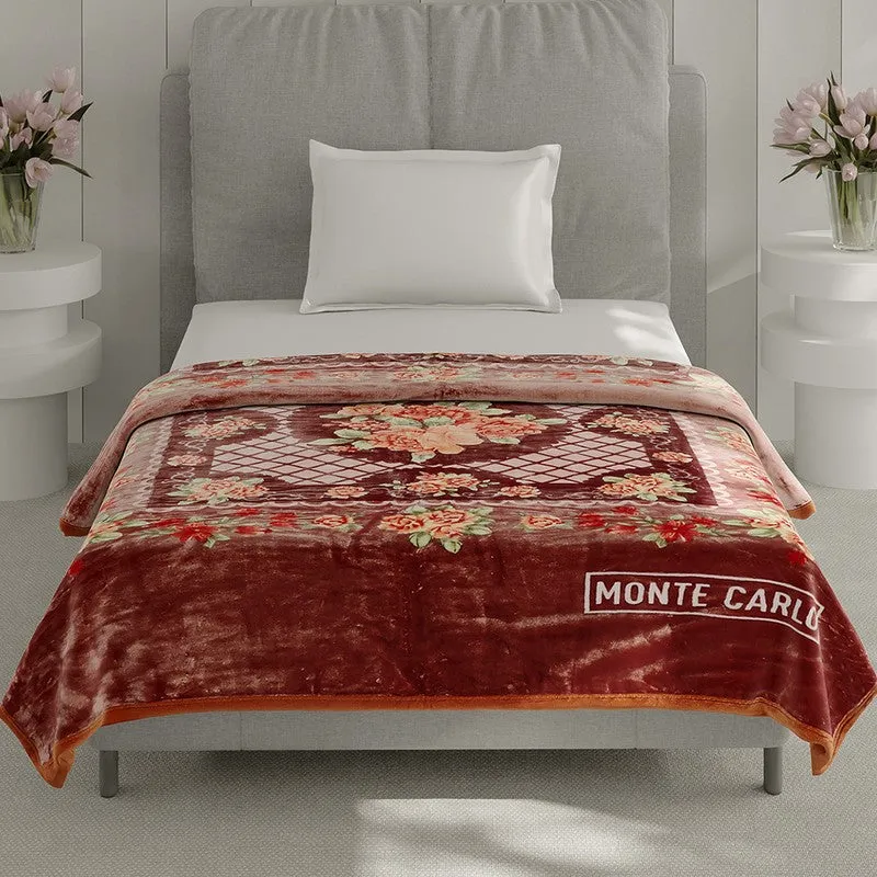 Monte Carlo Blooming Serenity Blanket (Brown) - 483 GSM media 1