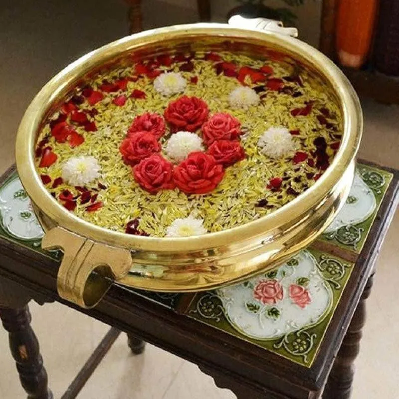 Embossed Decorative Brass Urli media 1